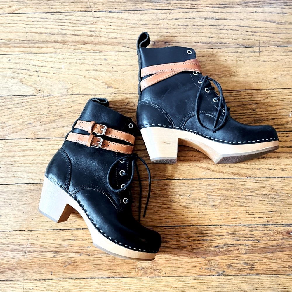 NWOT | Swedish Hasbeens Two-Toned Combat Boots Size 6/36 - Picture 9 of 9